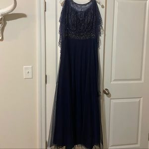 Basix Black Label Formal Sequin Dress in Navy